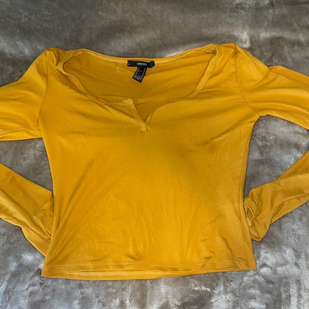 Forever 21 Soft Long-sleeve Cropped shirt